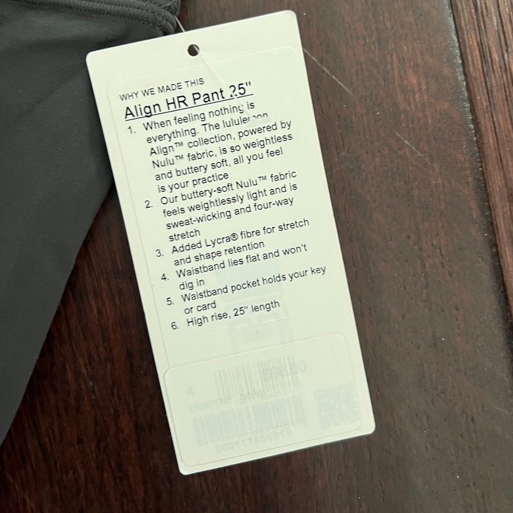 Lululemon Gray Michigan align Leggings with Blue and Yellow Print - Picture 4 of 4